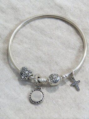 Pandora Heart of Winter Bangle Charm Bracelet Sterling Silver with Charms